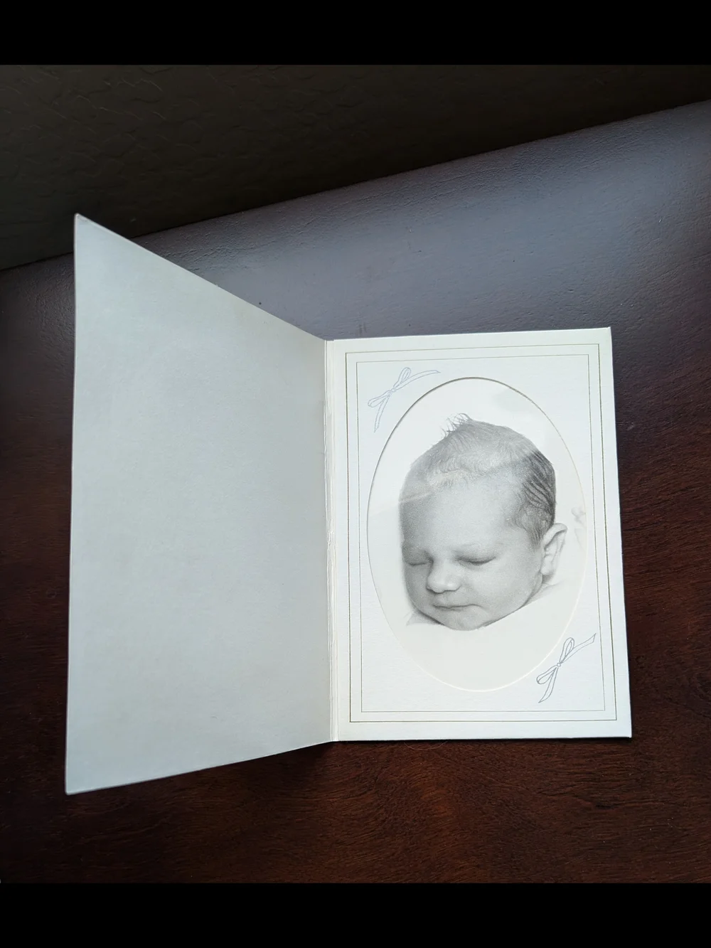 Vintage 1960s Baby Announcement Cards with Envelopes & Photo, Handmade Slippers